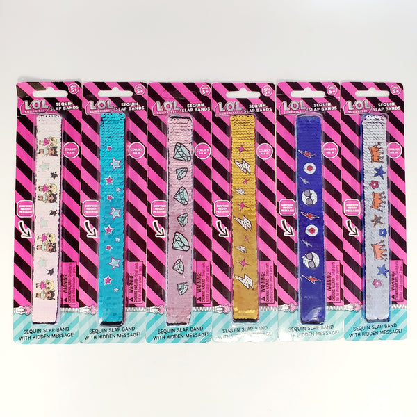 LOL Surprise Sequin Slap Bands w/ Hidden Message - Set of 6 COMPLETE!